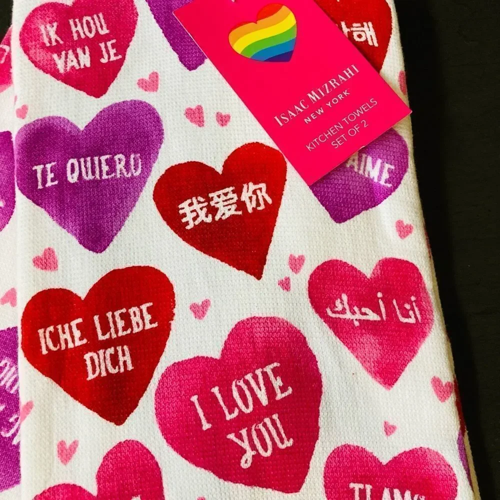 Isaac Mizrahi Valentine “Love” Language Towels
